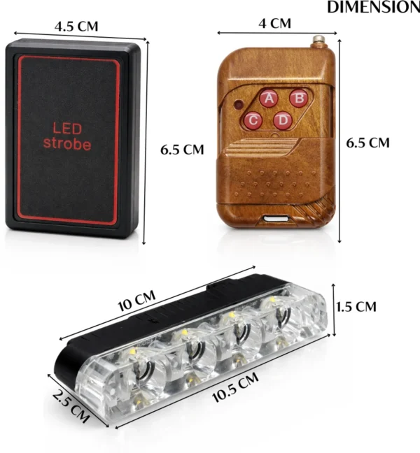 Yellow & White Multi-function Strobe Light With Remote Car Fancy Lights (Yellow, White)