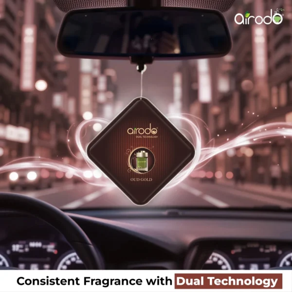 Airodo Oud Gold Luxury Gel Air Freshener with Dual Technology For Living Room, Office, Car, Bathroom | Lasts up to 30 days | Easy to Use, Non-Spill & Long-Lasting| 10g (Pack of 4)