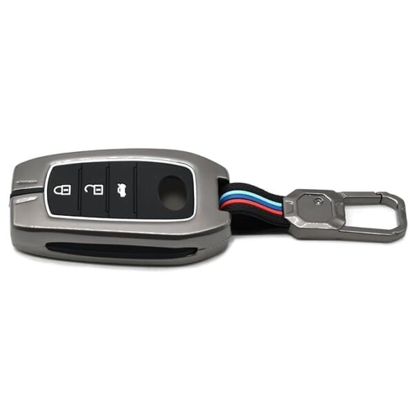 Premium Metal Key Cover for Toyota Innova Hycross | Fortuner | Hilux | Innova Crysta | Fortuner Legender | Land Cruiser | Suzuki Invicto Smart Key (3 Button)(TYT-A3A)