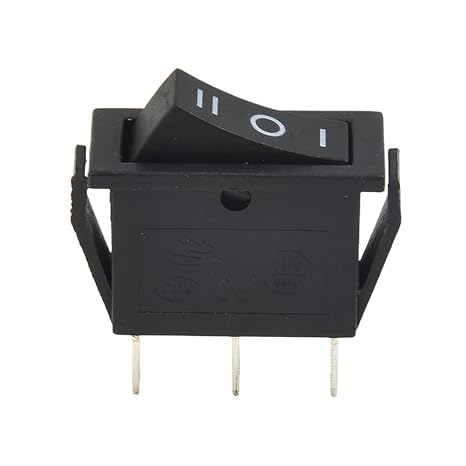 Rocker Switch On/Off On/Rectangle Rocker Switch 3 Position SPDT Black - PACK OF 2