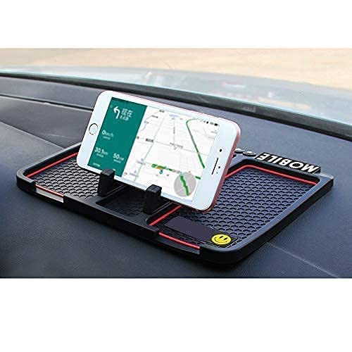410xQW-4t9L Anti-Slip CAR Dashboard MAT & Mobile Phone Holder Mount - Universal Non Slip Sticky Rubber PAD for Smartphone, GPS Navigation, GOD Idols, Toys, Coins