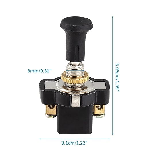Electronic Spices Heavy Duty 12v Push Pull Button Switch For Auto, Car Vehicle Electronic Components Electronic Hobby Kit (Pack Of 5)