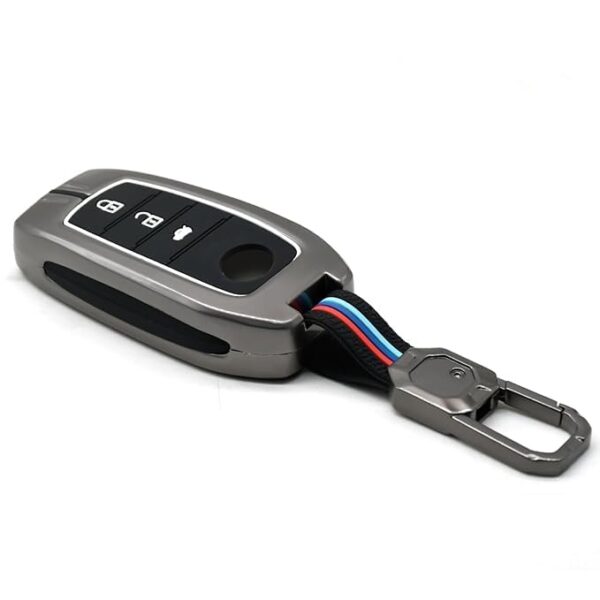 Premium Metal Key Cover for Toyota Innova Hycross | Fortuner | Hilux | Innova Crysta | Fortuner Legender | Land Cruiser | Suzuki Invicto Smart Key (3 Button)(TYT-A3A)