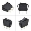Rocker Switch On/Off On/Rectangle Rocker Switch 3 Position SPDT Black - PACK OF 2