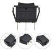 Rocker Switch On/Off On/Rectangle Rocker Switch 3 Position SPDT Black - PACK OF 2