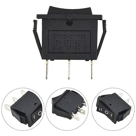 Rocker Switch On/Off On/Rectangle Rocker Switch 3 Position SPDT Black - PACK OF 2