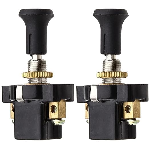 Electronic Spices Heavy Duty 12v Push Pull Button Switch For Auto, Car Vehicle Electronic Components Electronic Hobby Kit (Pack Of 5)