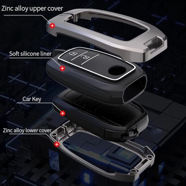 51Ce01bpvOL._SX679_ Premium Metal Compatible with TYT Fortuner , Fortuner Legender, Innova Hycross , Invicto , Innova Crysta 2 Button Smart Key