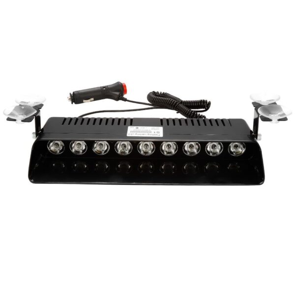 Automaze 9 LED Car Police Emergency Strobe Light with Red Blue White Flasher, 6 Flashing Modes