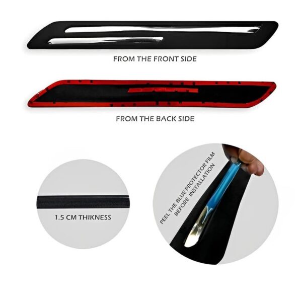 51EOMyHTumL Double Chrome Car Bumper Protector car Edge Guard (Pack of 4 Pcs) Front Rear Bumper Protector Universal