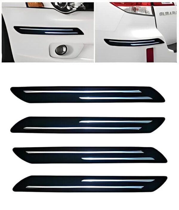 51SmnElRc0L Double Chrome Car Bumper Protector car Edge Guard (Pack of 4 Pcs) Front Rear Bumper Protector Universal