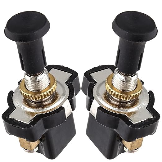 Electronic Spices Heavy Duty 12v Push Pull Button Switch For Auto, Car Vehicle Electronic Components Electronic Hobby Kit (Pack Of 5)