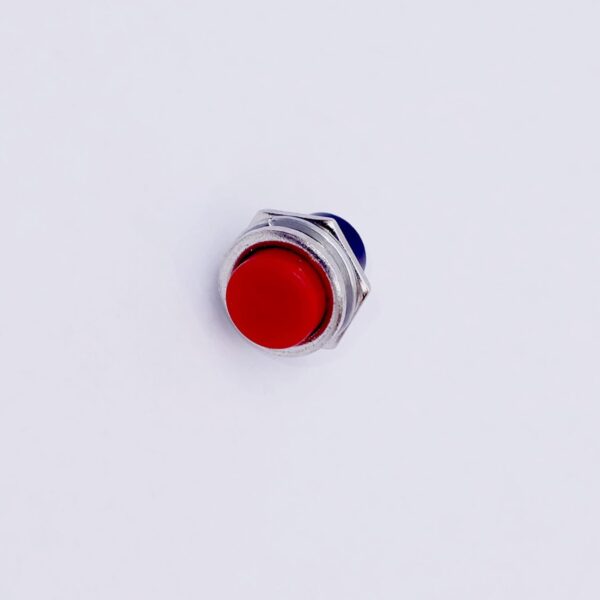 5 Pcs Red Tactile 2 Pin Electronic Panel Push On And Release Off Button 6A/25A- 3V,5V,12V,24V DC SPST Switch Brass Metal Body