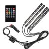 Bluetooth App Controlled 72 LED Atmosphere Light Multicolour Music Car Strip Lamp For Car Interior (18 LED