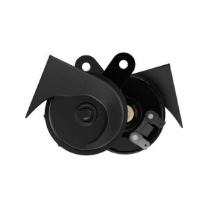 Basuri Wind Sonic Trumpet HIGH Tone Black Horn (12V, 410/510 Hz, 118 dB) for all Cars Set of 2