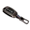 Premium Metal Car Key Cover Keychain Compatible with Hyundai Creta | Venue | Tucson | Alcazar | I20 | Grand I10 | Aura | Xcent | Accent | Exter Car Key (HY-F3A)