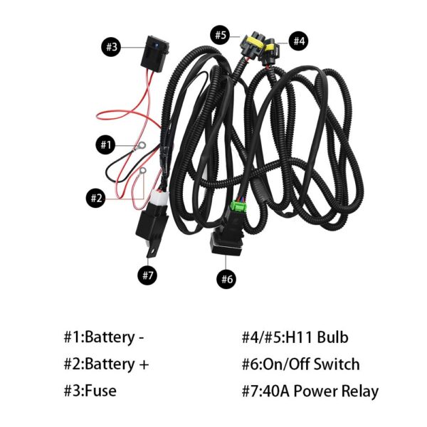619T7HN-OlL._SL1000_ H11 880 881 H9 Fog Light Lamp Wiring Harness Socket Wire Connector With 40A Relay & ON/OFF Switch Kits Fit for LED Work Lamp Driving Lights Etc
