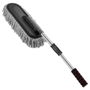 AllExtreme Soft Microfiber Car Duster Brush with Extendable Handle Wet & Dry Scratch Free Surface Cleaner Multipurpose Kitchen Accessory for Dusting Cleaning