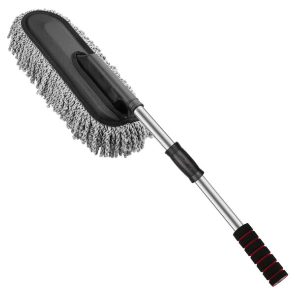AllExtreme Soft Microfiber Car Duster Brush with Extendable Handle Wet & Dry Scratch Free Surface Cleaner Multipurpose Kitchen Accessory for Dusting Cleaning