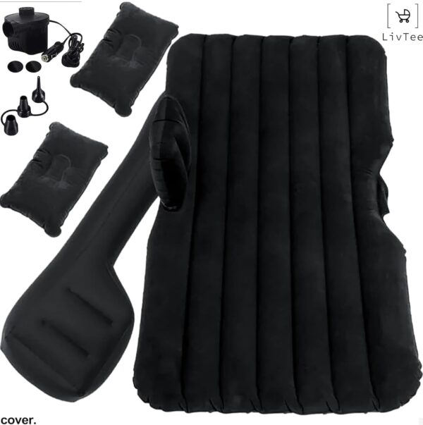 61J7zikbowL._SL1500_ LivTee Premium Car Inflatable Bed with Pump & 2 Air Pillow|Quick Inflatable Back Seat Bed|Car Inflatable Mattress|Car Bed Mattress