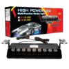 Automaze 9 LED Car Police Emergency Strobe Light with Red Blue White Flasher, 6 Flashing Modes