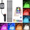 Bluetooth App Controlled 72 LED Atmosphere Light Multicolour Music Car Strip Lamp For Car Interior (18 LED