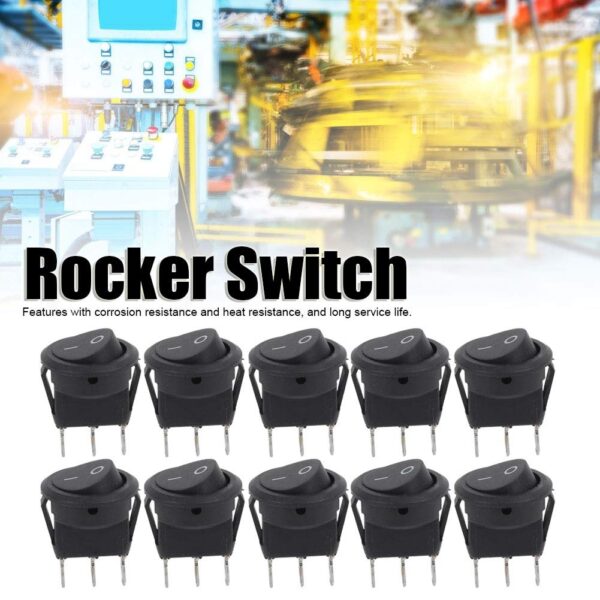 61cP4Um7tFL._SL1001_ Switch, 10pcs Mini Rocker Switches, 23mm Round Rocker Switch, 3Pin 2 Position Round Boat Mini ONOFF, Rocker Switches