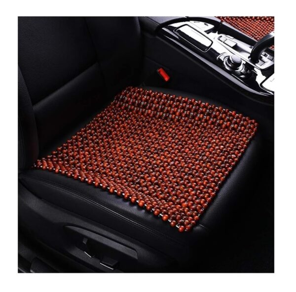 Bead Seat Wooden Cushion Cover Pad for Acupressure Sitting in Full Brown Color for Car, Bus, Truck,