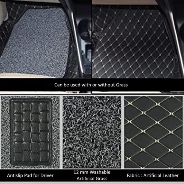 61vSLbDPXFL._SL1058_ 7D Car Mat Universal Compatible Car Foot Floor Mat Luxuy Leather 100% Water Proof (Black)