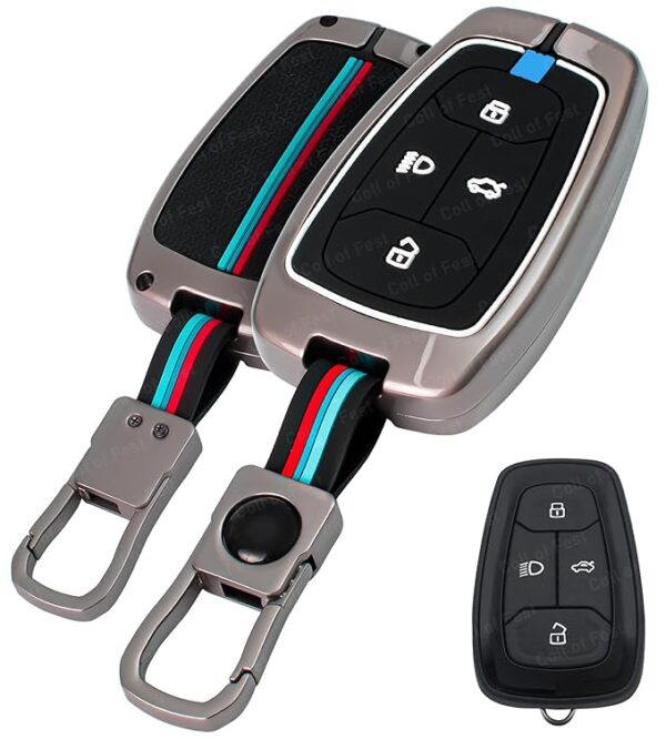 7103DuVby5L._SX679_ Premium Metal Key Cover Compatible with Tata Nexon, Harrier | Safari | Altroz | Tigor | Ev | Punch | Tiago Ev Electric 4 Button Smart Key