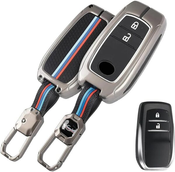 715OJ26tNaL._SX679_ Premium Metal Compatible with TYT Fortuner , Fortuner Legender, Innova Hycross , Invicto , Innova Crysta 2 Button Smart Key