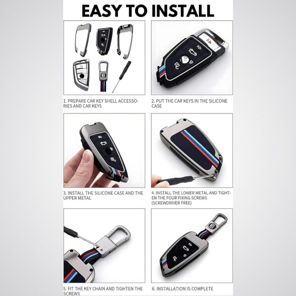 71D2MzMsKFL._SL1500_ Premium Metal Key Cover Compatible with Kia Seltos, Sonet, Carens | 3 Button Flip Remote Key Cover for Kia