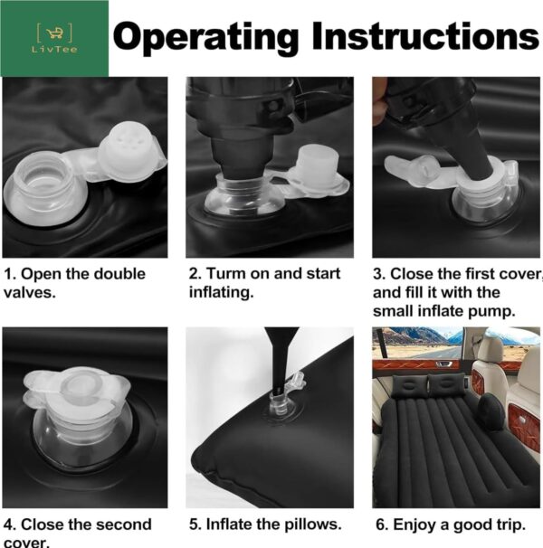 71+Hl87n86L._SL1500_ LivTee Premium Car Inflatable Bed with Pump & 2 Air Pillow|Quick Inflatable Back Seat Bed|Car Inflatable Mattress|Car Bed Mattress