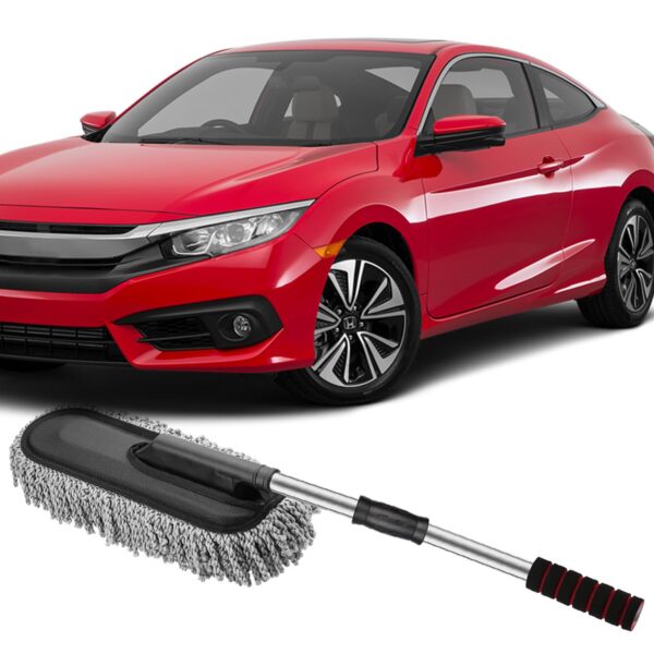 AllExtreme Soft Microfiber Car Duster Brush with Extendable Handle Wet & Dry Scratch Free Surface Cleaner Multipurpose Kitchen Accessory for Dusting Cleaning