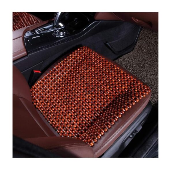 Bead Seat Wooden Cushion Cover Pad for Acupressure Sitting in Full Brown Color for Car, Bus, Truck,