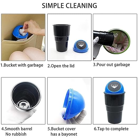 Mini Car Trash Bin | Dustbin Portable Mini Car Garbage Can | Storage Bucket Trash Bag | Dust Holder Bin