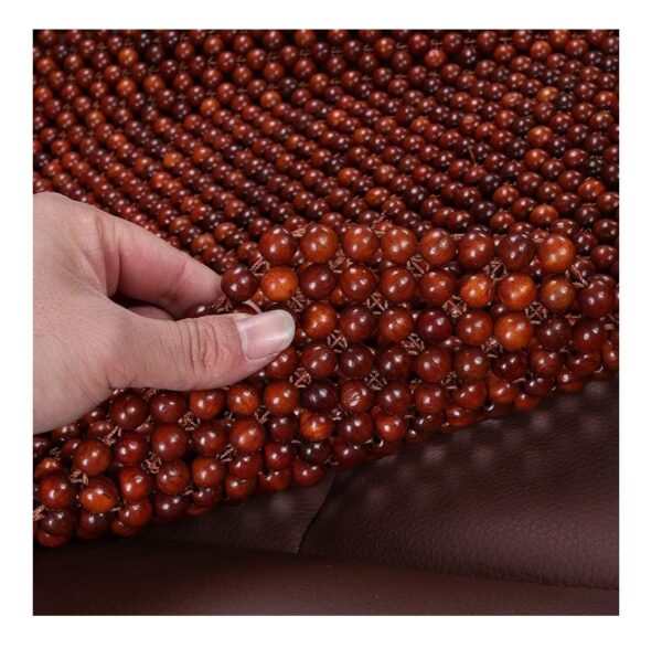 Bead Seat Wooden Cushion Cover Pad for Acupressure Sitting in Full Brown Color for Car, Bus, Truck,