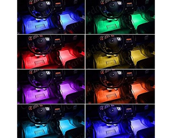 Bluetooth App Controlled 72 LED Atmosphere Light Multicolour Music Car Strip Lamp For Car Interior (18 LED