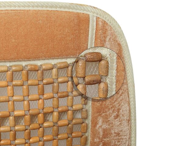Wooden Beaded Plush Velvet Seat Cover Ultra Comfort Massage Cool Car Seat Cushion Universal for All Seats and Cars Beige Set of 1pc