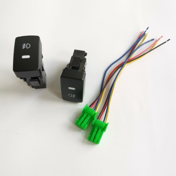 12V 4-Way Push Button Switch with LED Lights Fog Lamp Switch for Cars