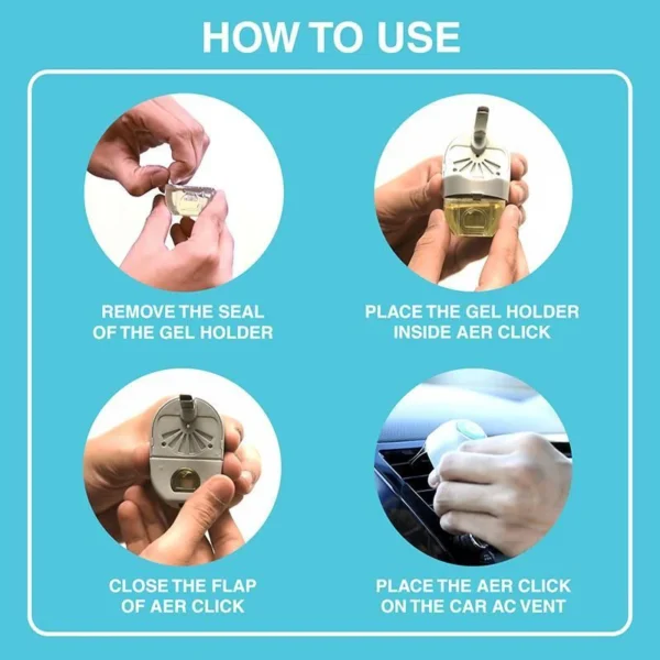 Godrej Aer Click, Car Vent Air Freshener Kit Cool Surf Blue
