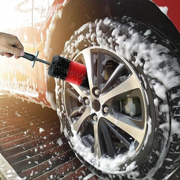 Alloy Wheel & Spoke Cleaning Brush-Red/Black