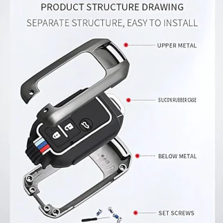 maruti-suzuki-key-cover-product-structure-drawing Premium Metal Key Cover | Compatible with Maruti Suzuki Baleno, Swift, Brezza, Ertiga & More | 3-Button Remote Key