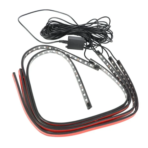 4* RGB 5050 LED Strip Neon Light Kit Under Car Tube Underglow Underbody System
