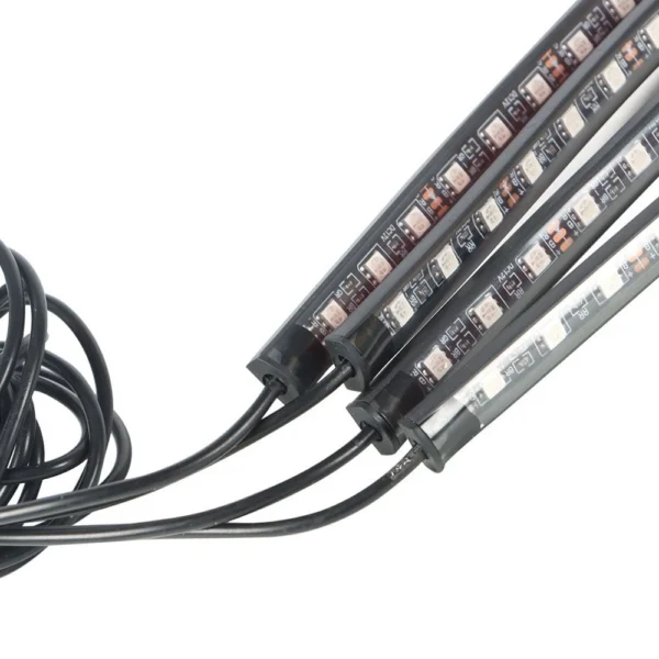4* RGB 5050 LED Strip Neon Light Kit Under Car Tube Underglow Underbody System